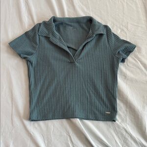 Hollister Green Baby Tee Size Medium
